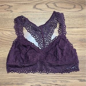 Aerie Lace Bralette - Maroon Racer Back - Size M - Excellent Preloved Condition